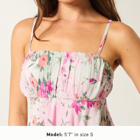 Hollister Floral spaghetti strap tube baby doll top - Picture 2 of 3
